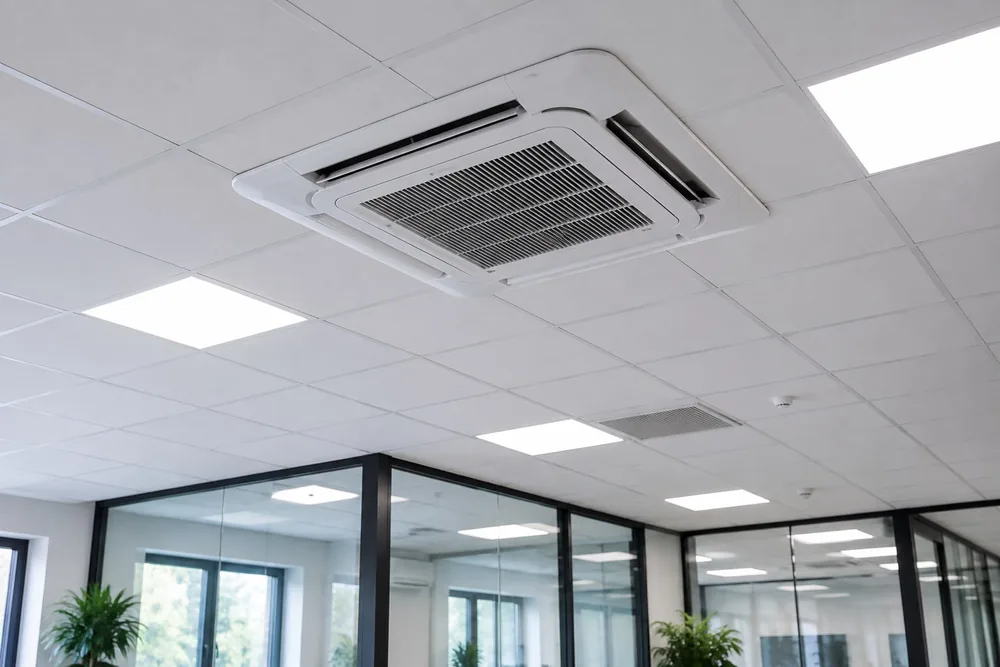 Deckenkassette einer Klimaanlage in einem Büro